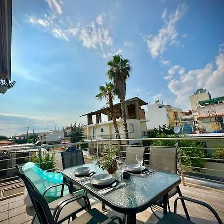 Red Harmony By The Sea Pool And Balcony Calamata